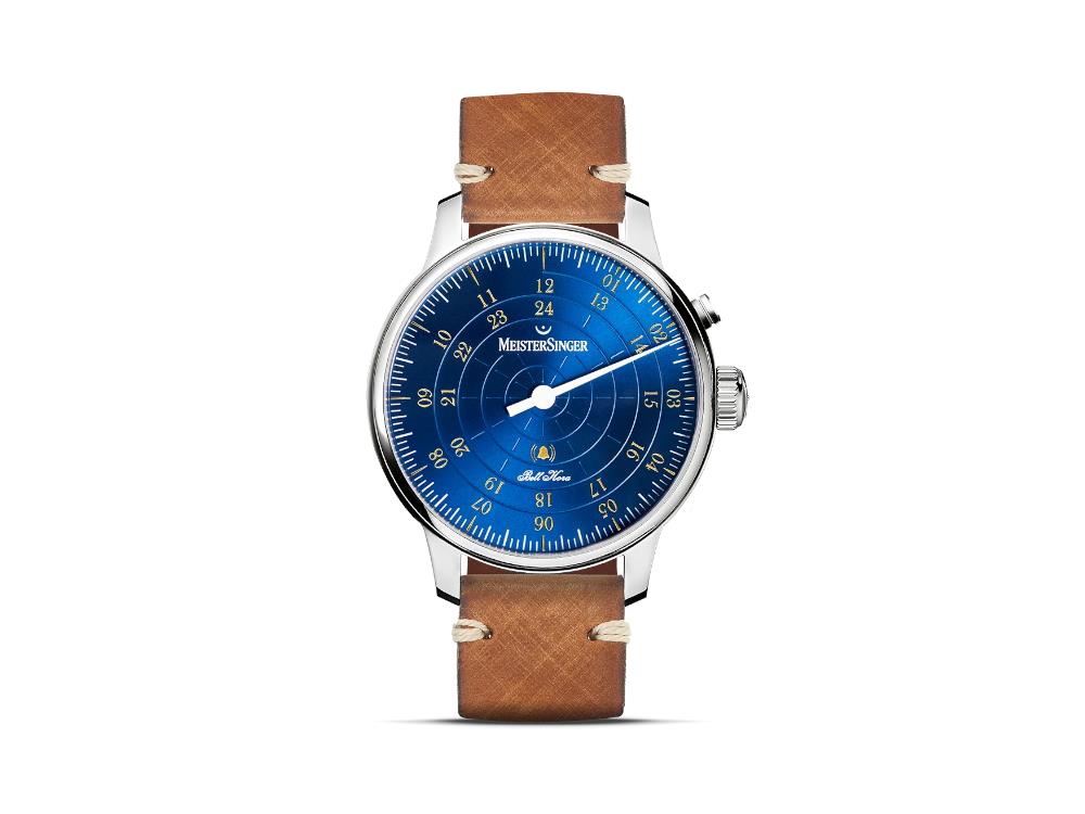 Reloj Automático Meistersinger Bell Hora, SW 200, Azul, 43 mm, BHO918G-SVSL03