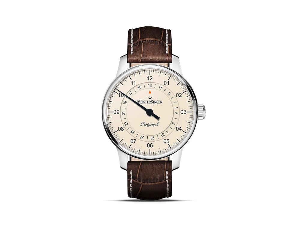 Reloj Automático Meistersinger Perigraph, SW 300, 38 mm, Beige, BM1103
