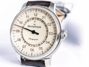 Reloj Automático Meistersinger Perigraph, SW 300, 38 mm, Beige, BM1103