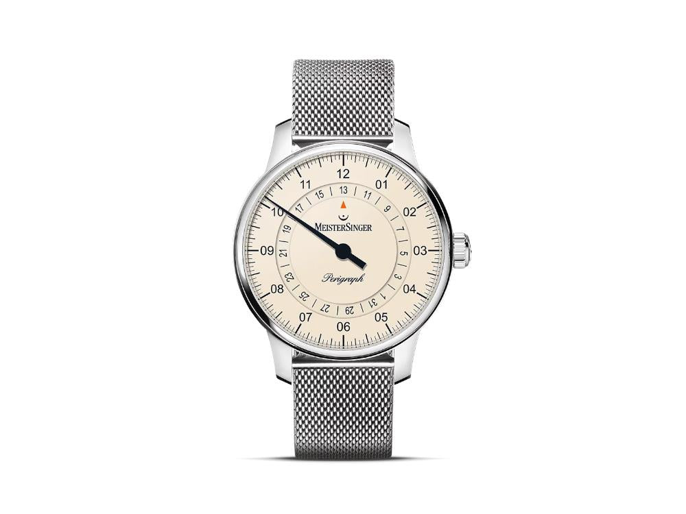 Reloj Automático Meistersinger Perigraph, SW 300, 38 mm, Beige, BM1103-MIL18