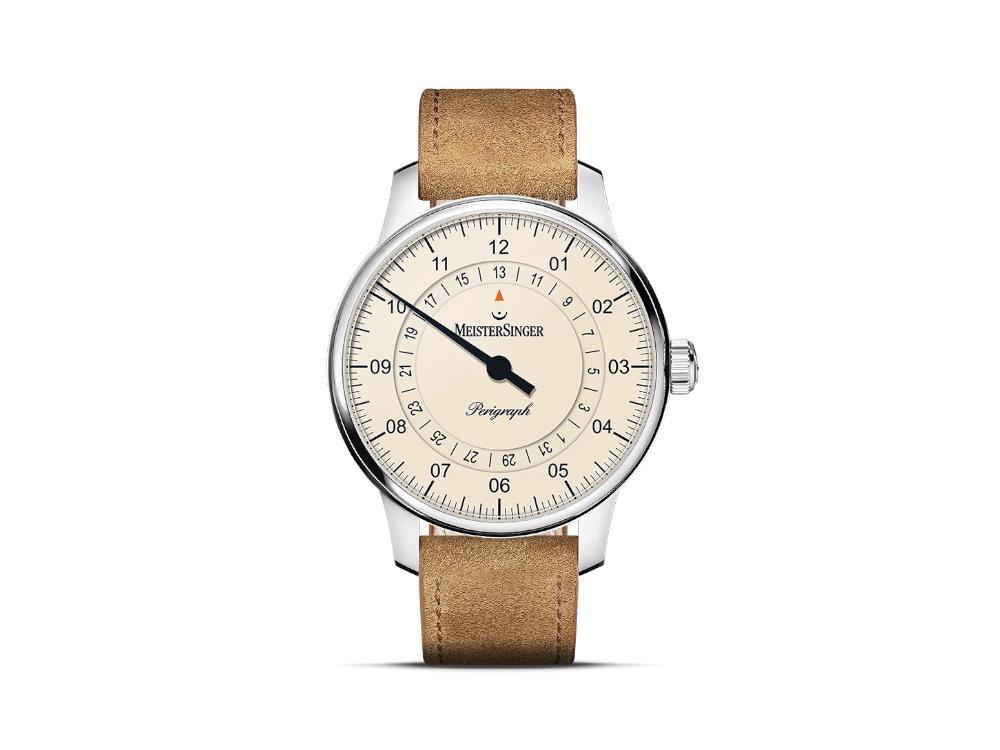 Reloj Automático Meistersinger Perigraph, SW 300, 38 mm, Beige, BM1103-SV03