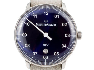 Reloj Automático Meistersinger Neo Plus Sunburst Blue, ETA 2824-2, 40mm, gris