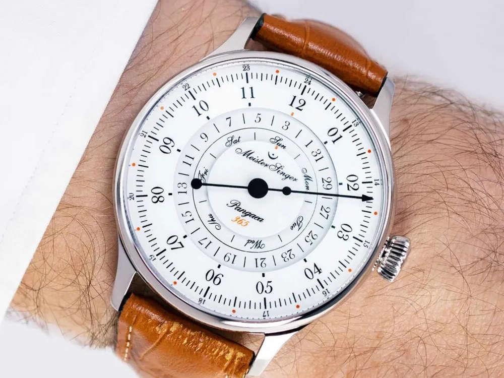 Reloj Automático Meistersinger Pangaea Day Date, 40 mm, Blanco, PDD365901-SG03W