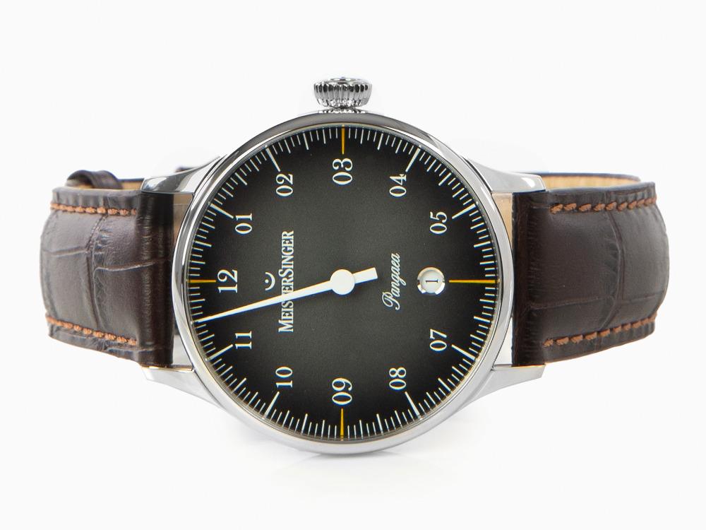 Reloj Automático Meistersinger Pangaea Date, 40 mm, Negro, Piel, PMD907D