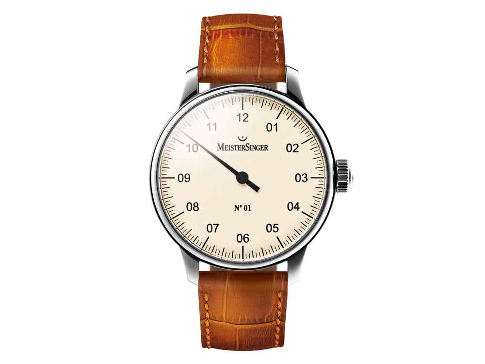 Reloj Meistersinger N1, Carga manual, ETA 2801-2, 43mm. Correa de piel, AM3303
