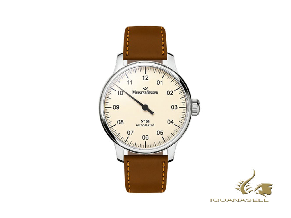 Reloj Automático Meistersinger N3, ETA 2824-2, 43mm, Marfil, 38 Horas