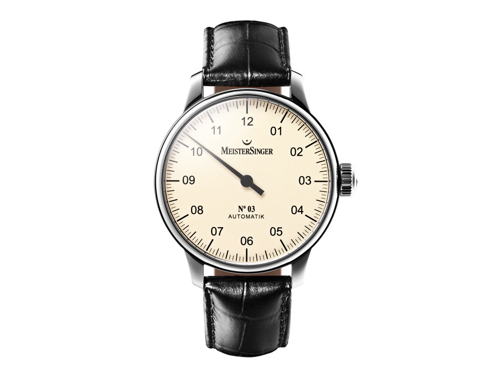 Reloj Automático Meistersinger N3, ETA 2824-2, 43mm. Correa de piel, AM903-SG01