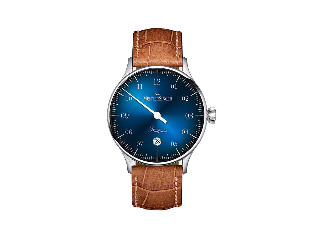 Reloj Automático Meistersinger Pangaea Date, 40 mm, Azul, Piel, PMD908D
