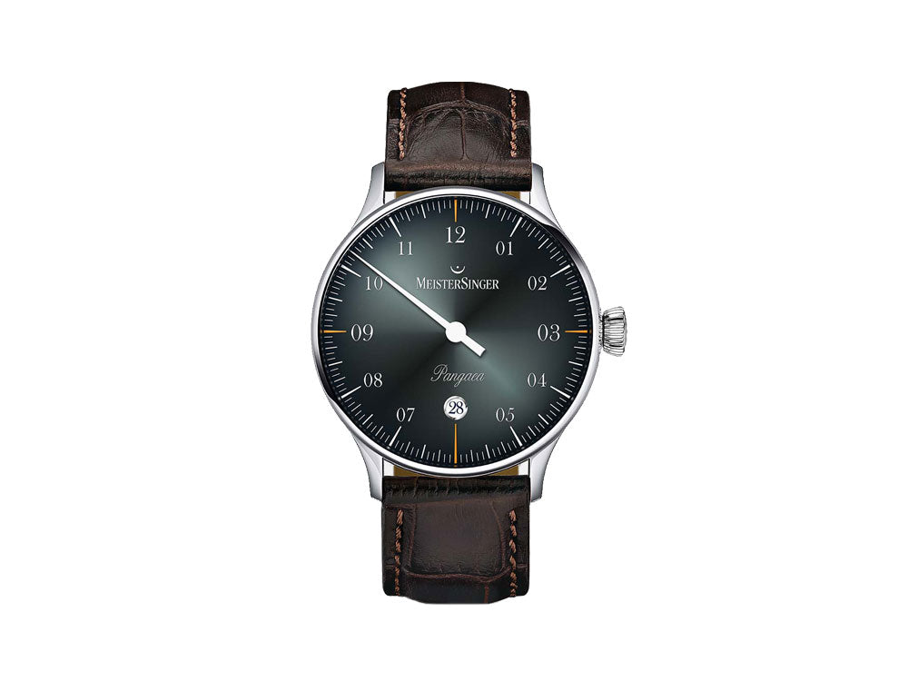 Reloj Automático Meistersinger Pangaea Date, 40 mm, Negro, Piel, PMD907D