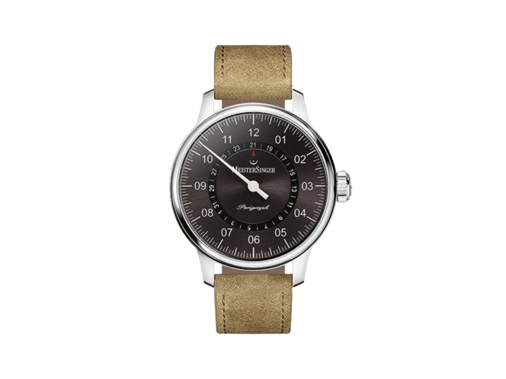Reloj Automático Meistersinger Perigraph, 43 mm, Correa de piel, AM1007-SV03