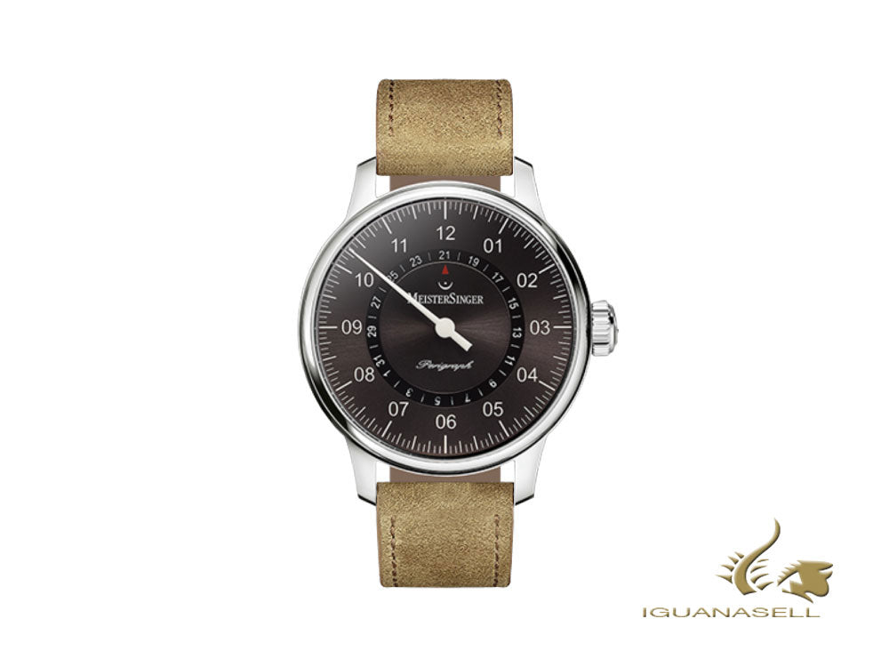 Reloj Automático Meistersinger Perigraph, 43 mm, Correa de piel, AM1007-SV03