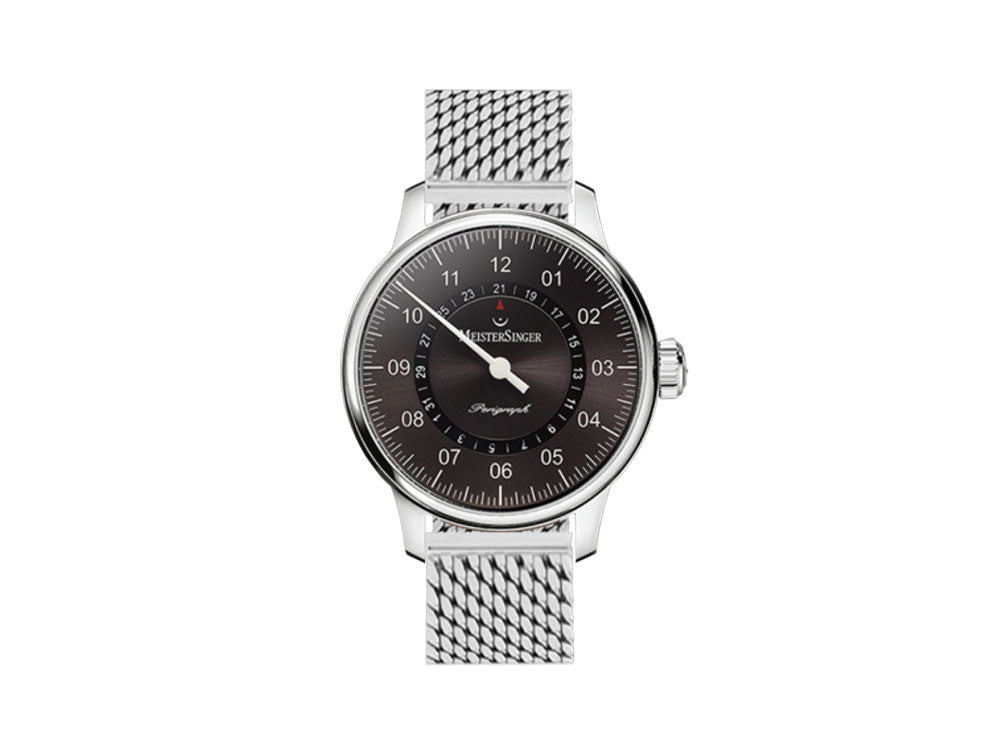 Reloj Automático Meistersinger Perigraph, 43mm, Malla milanesa, AM1007-MIL20