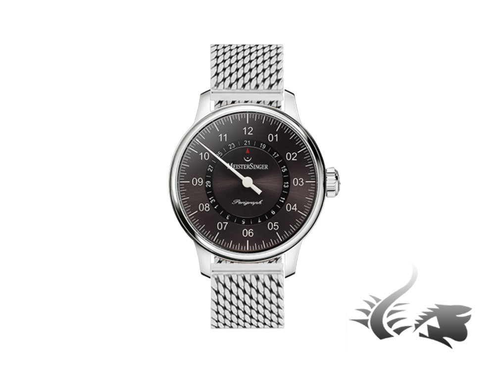 Reloj Automático Meistersinger Perigraph, 43mm, Malla milanesa, AM1007-MIL20