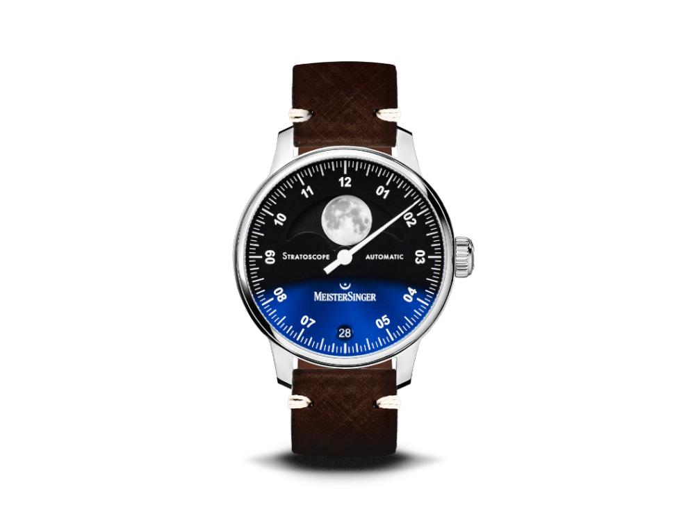 Reloj Automático Meistersinger Stratoscope, SW 220-1, 43 mm, Azul, ST982-SVSL02