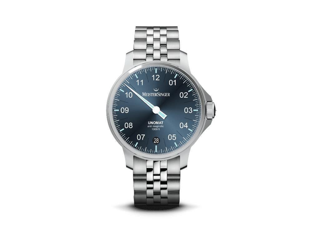 Reloj Automático Meistersinger Unomat, SW-400, 43 mm, Azul, UN917