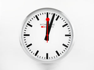 Reloj de Cuarzo Mondaine Clocks, Aluminio, Blanco, 25 cm, MSM.25S11