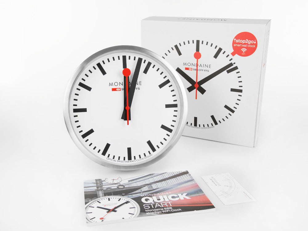 Reloj de Cuarzo Mondaine Clocks, Aluminio, Blanco, 25 cm, MSM.25S11