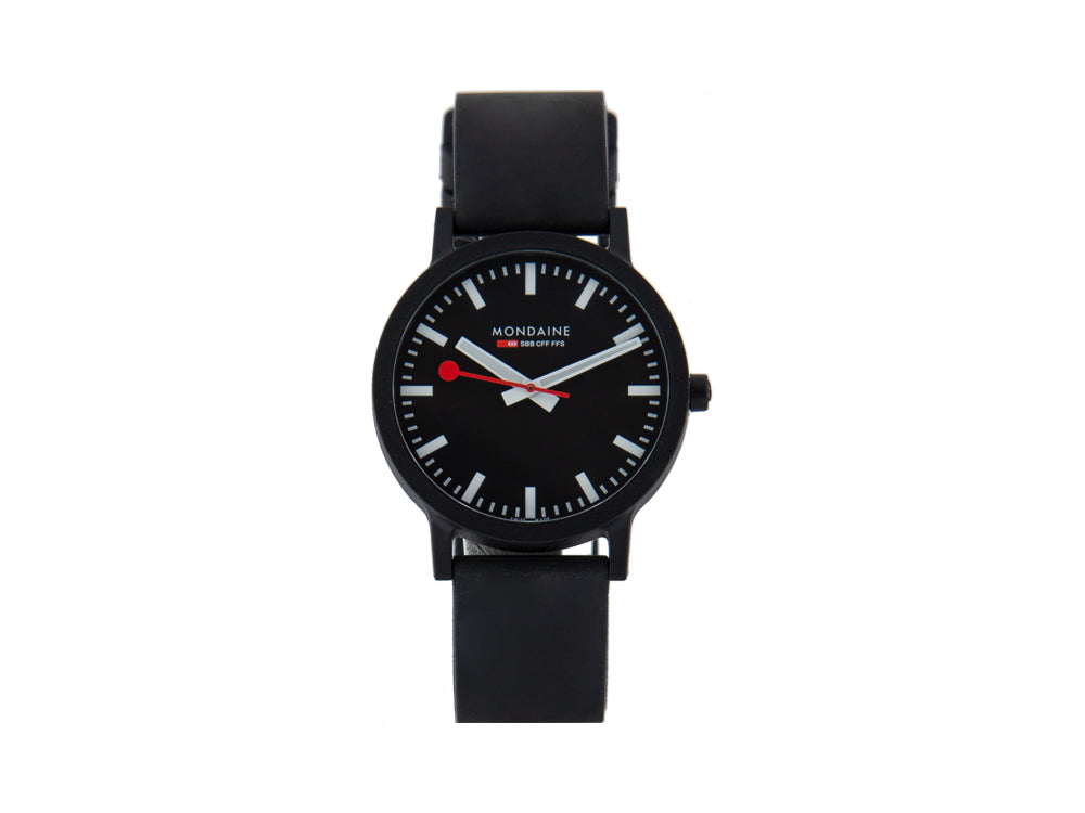 Reloj de Cuarzo Mondaine Essence, Ecológico/Reciclado, Negro, 41mm, MS1.41120.RB
