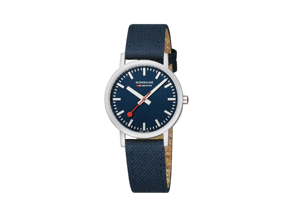 Reloj de Cuarzo Mondaine SBB Classic, Azul, 36 mm, Textil, A660.30314.40SBD