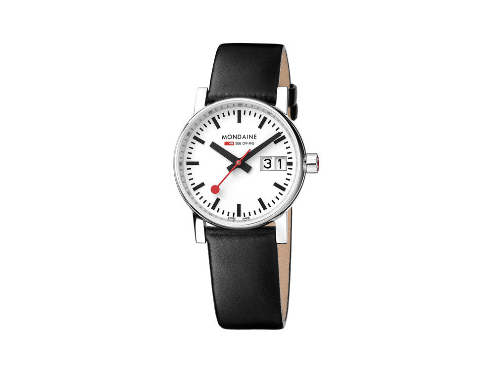 Reloj de Cuarzo Mondaine SBB Evo2, Blanco, 30mm, Día, MSE.30210.LB