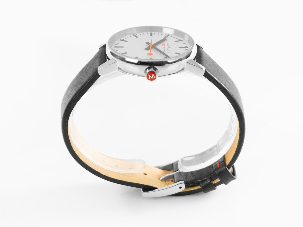 Reloj de Cuarzo Mondaine SBB Evo2, Blanco, 35 mm, Correa de piel, MSE.35110.LB