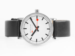 Reloj de Cuarzo Mondaine SBB Evo2, Blanco, 35 mm, Correa de piel, MSE.35110.LB