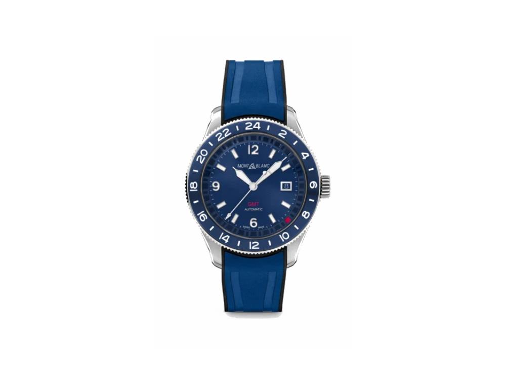 Reloj Automático Montblanc 1858 GMT, Acero Inoxidable, Azul, 42 mm, 129617