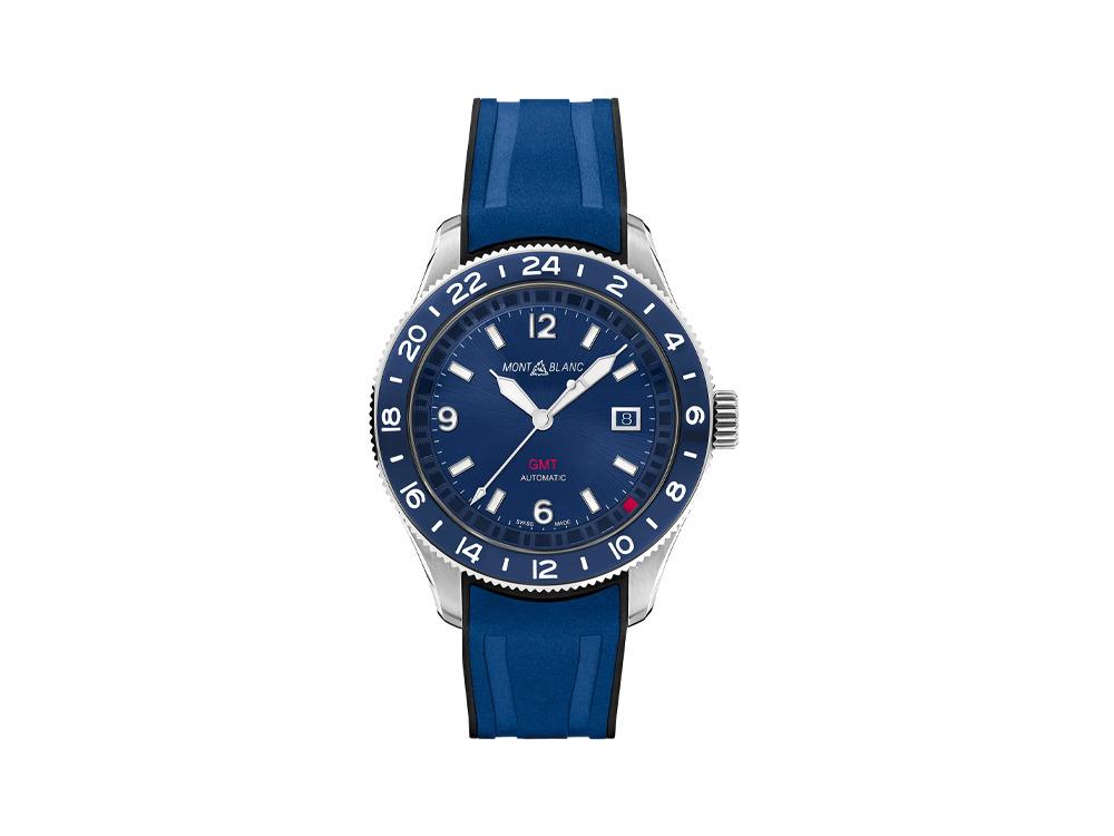 Reloj Automático Montblanc 1858 GMT, Acero Inoxidable, Azul, 42 mm, 129617
