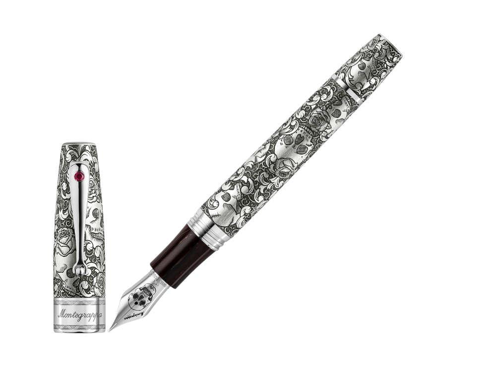Estilográfica Montegrappa Skulls & Roses, Edición Limitada, ISSKN-SE