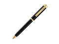 Bolígrafo Montegrappa Zero, Resina Negra, Adornos en oro, ISZETBBY