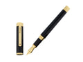 Pluma Estilográfica Montegrappa Zero, Resina Negra, Adorno oro, ISZEI-IY