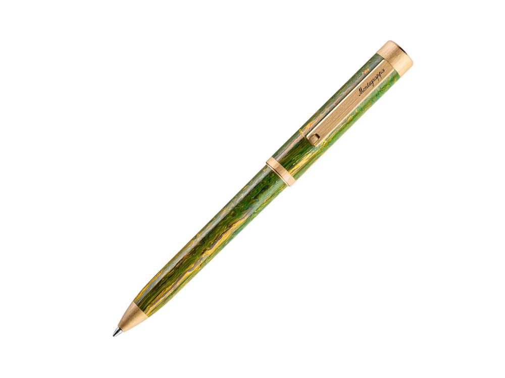Bolígrafo Montegrappa Zero Zodiac Geminis, Verde, PVD Oro, ISZEZBIY-G7