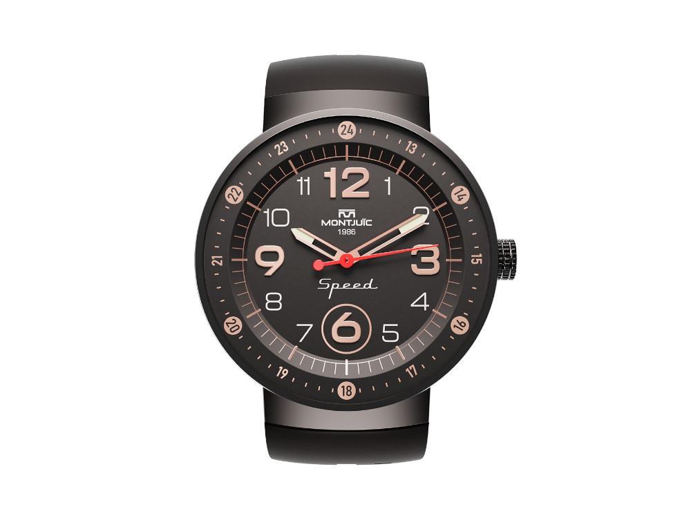 Reloj de Cuarzo Montjuic Elegance, Acero Inoxidable, Negro, 43 mm, MJ1.0507.B