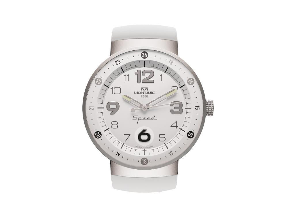 Reloj de Cuarzo Montjuic Elegance, Acero Inoxidable, Blanco, 43 mm, MJ1.0406.S