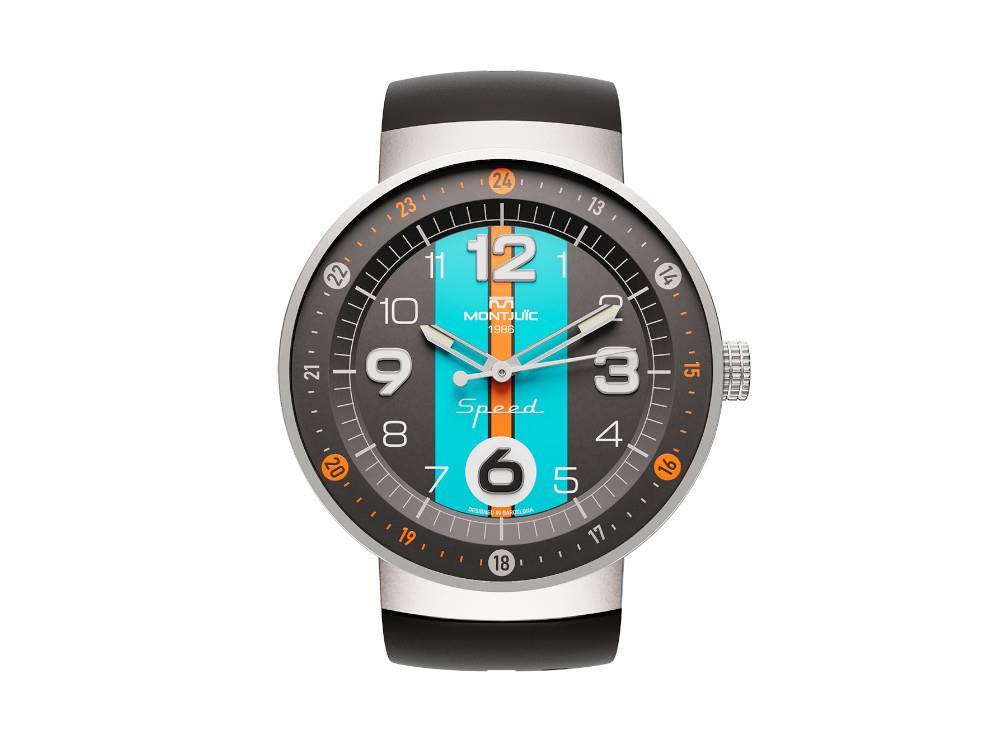 Reloj de Cuarzo Montjuic Special, Acero Inoxidable, Negro, 43 mm, MJ1.1201.S