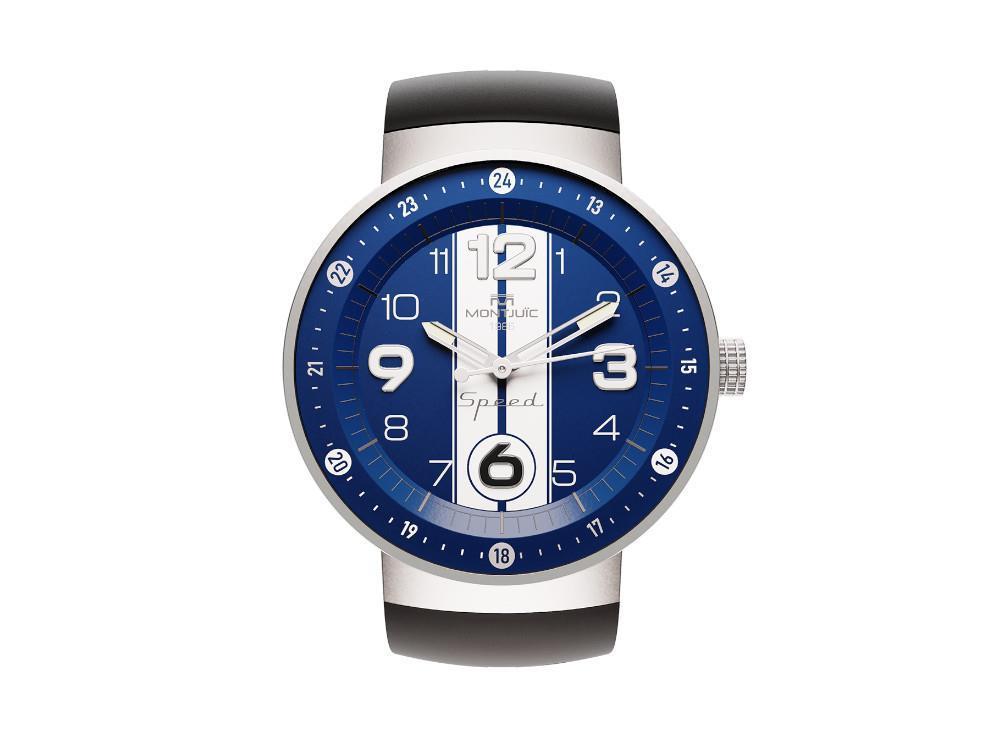 Reloj de Cuarzo Montjuic Special, Acero Inoxidable 316L, Azul, 43 mm, MJ1.1004.S