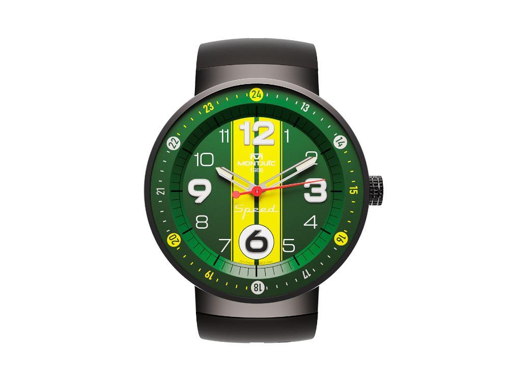 Reloj de Cuarzo Montjuic Special, Acero Inoxidable, Verde, 43 mm, MJ1.1108.B