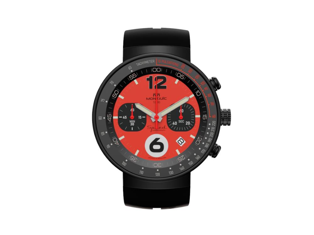 Reloj de Cuarzo Montjuic Speed Chronograph, Rojo, 45 mm, MJ2.0602.B