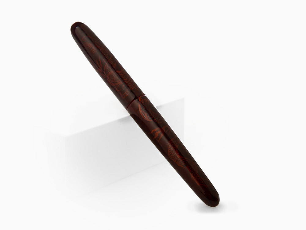 Pluma Estilográfica Nakaya Makie, Aka-Tamenuri, Portable, Ebonita
