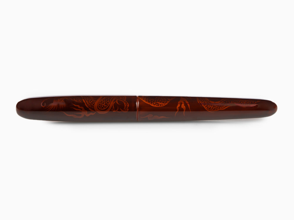 Pluma Estilográfica Nakaya Makie, Aka-Tamenuri, Portable, Ebonita