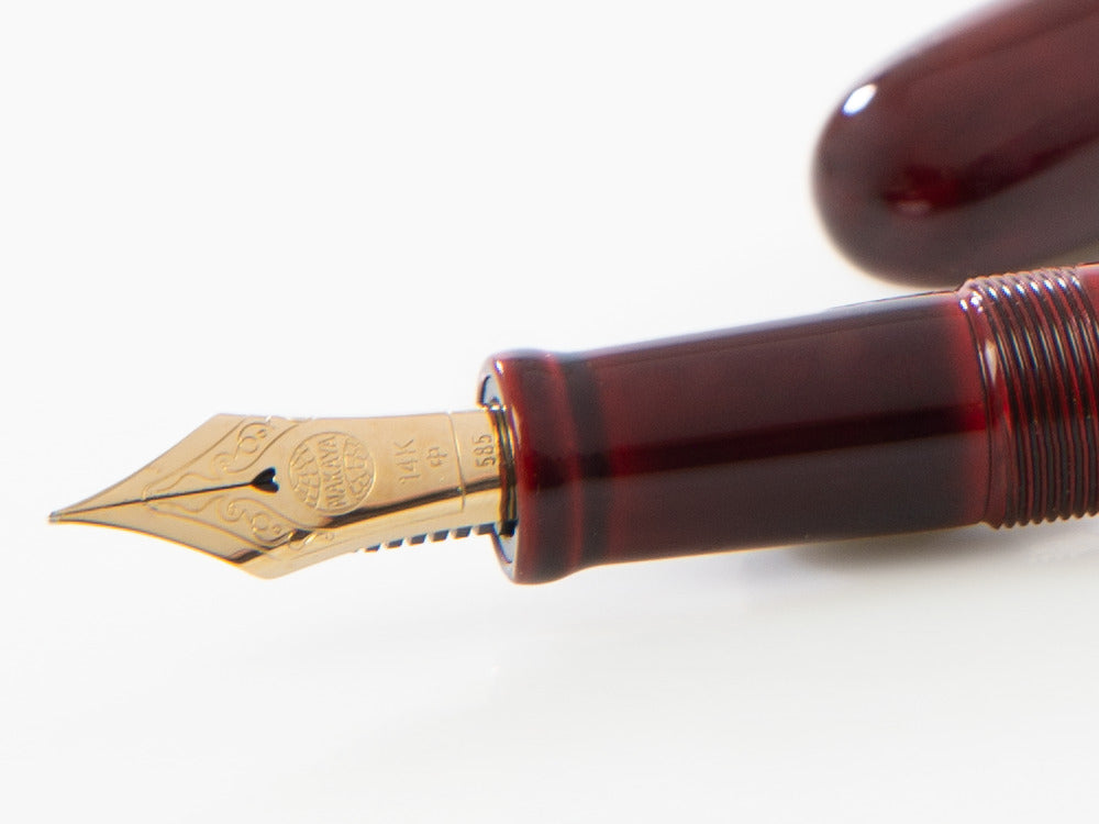 Estilográfica Nakaya Cigar Long Aka-Tamenuri, Ebonita, Laca Urushi