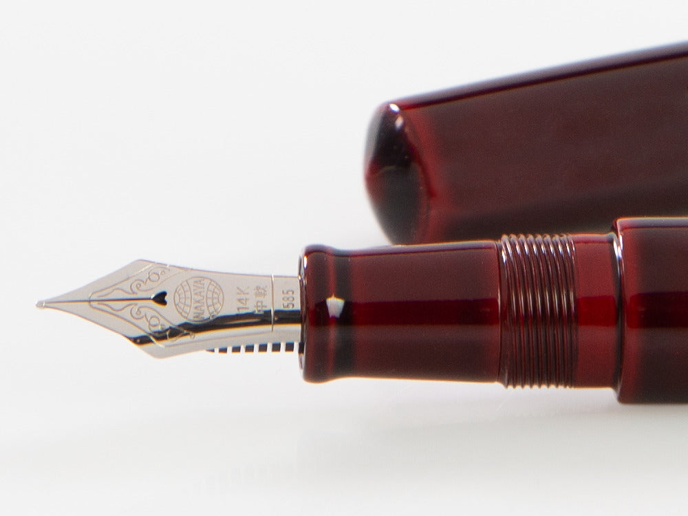 Pluma Estilográfica Nakaya Cigar Piccolo, Aka-Tamenuri, Ebonita, Rodio