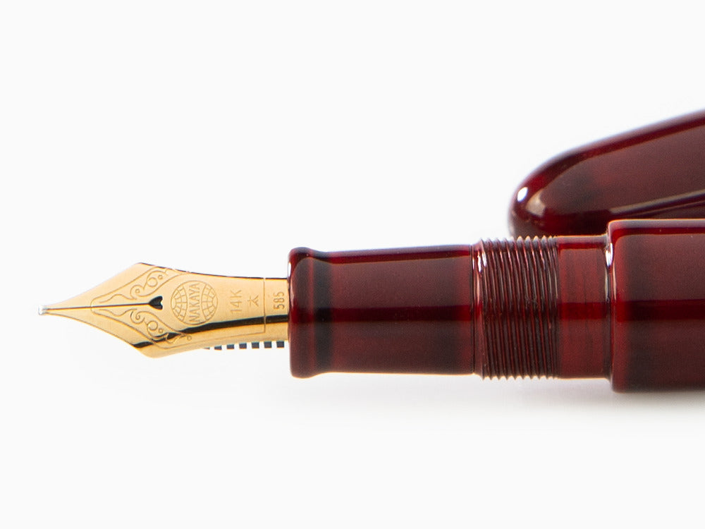 Pluma Estilográfica Nakaya Cigar Portable, Aka-Tamenuri, Plumín Itálico