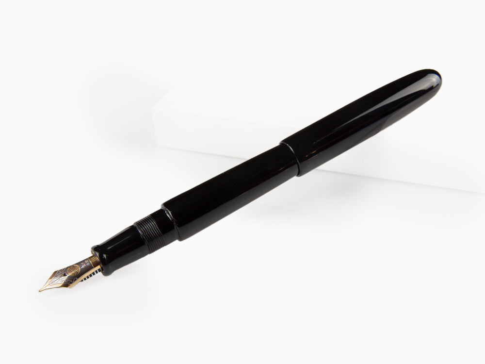 Estilográfica Nakaya Cigar Kuro-Roiro Portable, Negro, Oro 14K bicolor