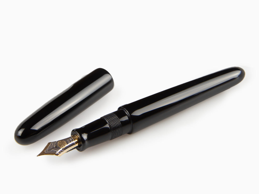Estilográfica Nakaya Cigar Kuro-Roiro Portable, Negro, Oro 14K bicolor