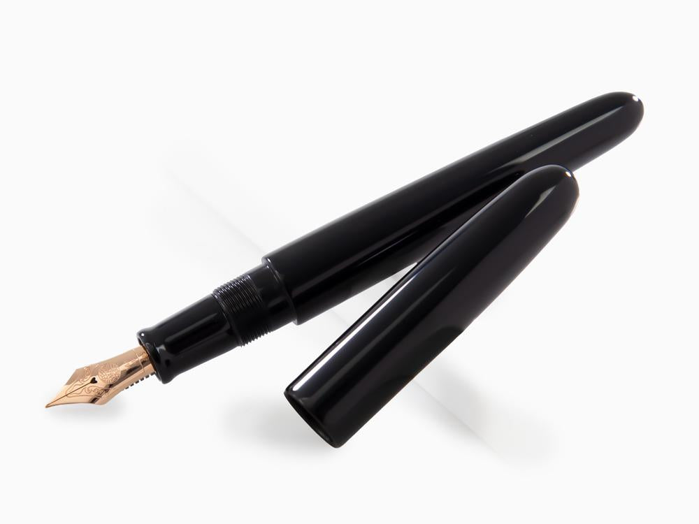 Pluma Estilográfica Nakaya Cigar Kuro-Roiro Portable, Ebonita, Oro 14k