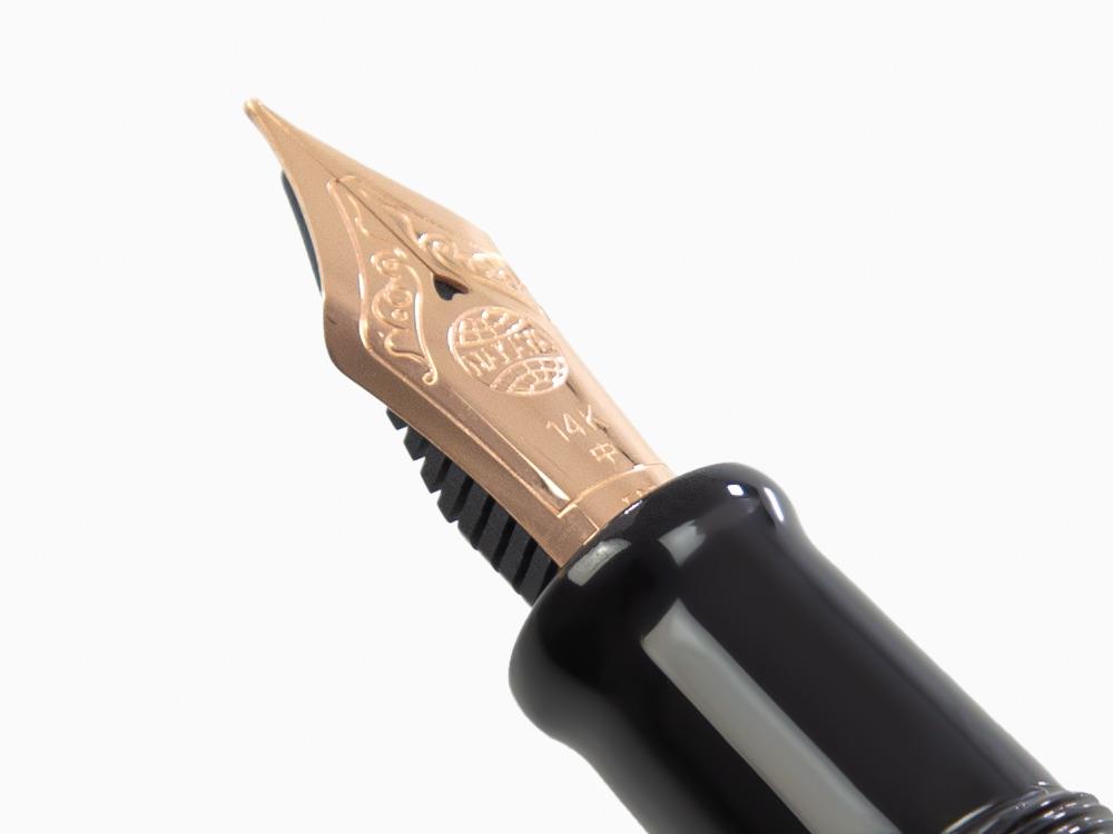 Pluma Estilográfica Nakaya Cigar Kuro-Roiro Portable, Ebonita, Oro 14k
