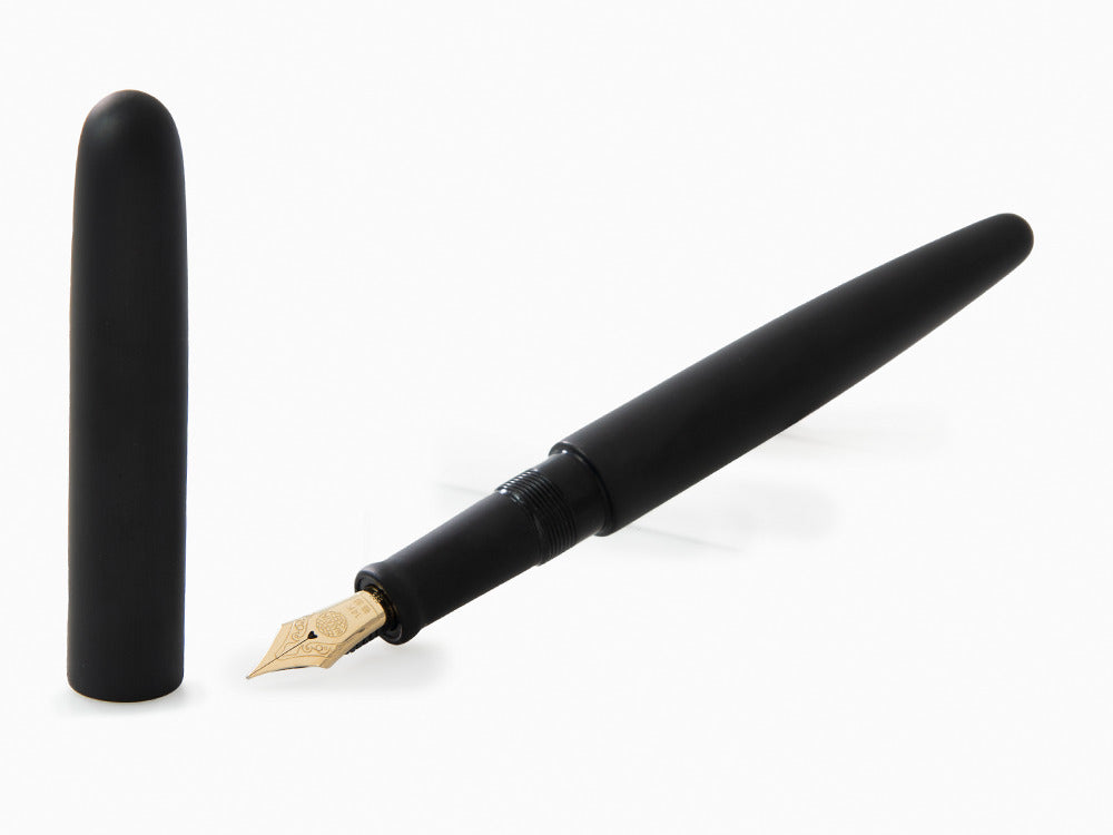Pluma Estilográfica Nakaya Cigar Long, Black Hairline, Ebonita