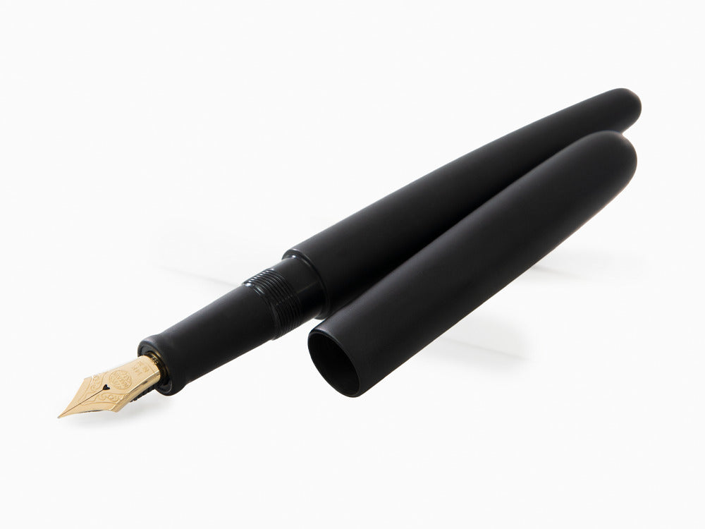 Pluma Estilográfica Nakaya Cigar Long, Black Hairline, Ebonita