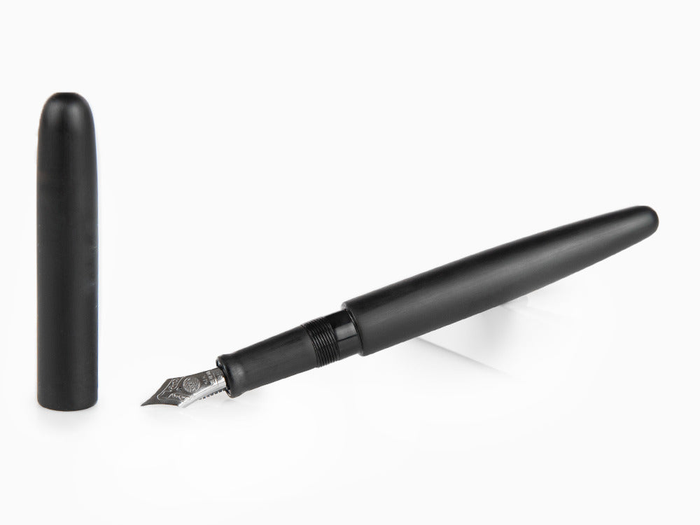 Pluma Estilográfica Nakaya Cigar Long, Black Hairline, Ebonita, Rutenio